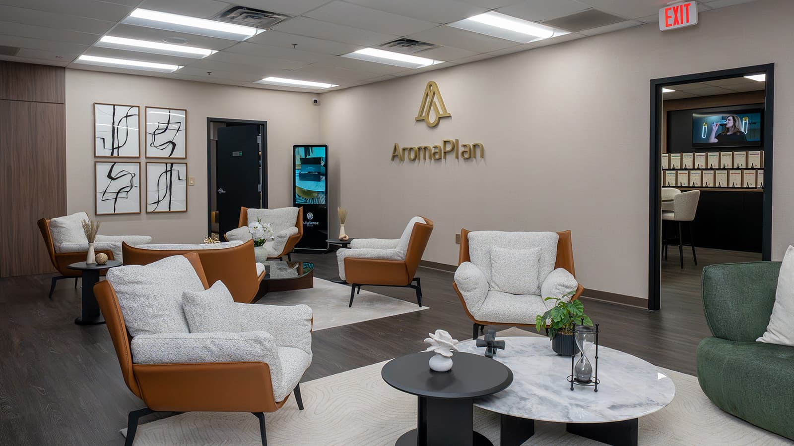 AromaPlan diffuser in a boutique lounge